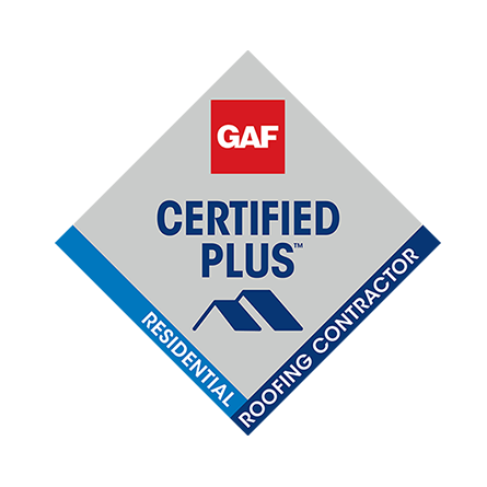 GAF certified plus residential roofing contractor diamond badge
