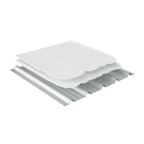 Roofing material layers in GAF Acrylic coating systems over metal substrates