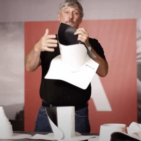 Wally holding TPO roofing accessories