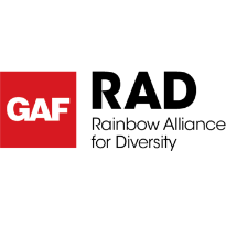 RAD logo, Rainbow Alliance for Diversity, a GAF employee community group