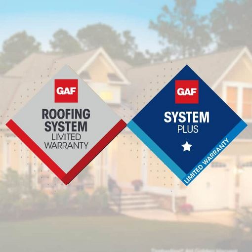 Roofing System Limited Warranty and System Plus Warranty diamond logos