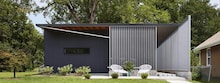 Front view of the Brook Street House's comtemporary sustainable design with GAF roofing materials