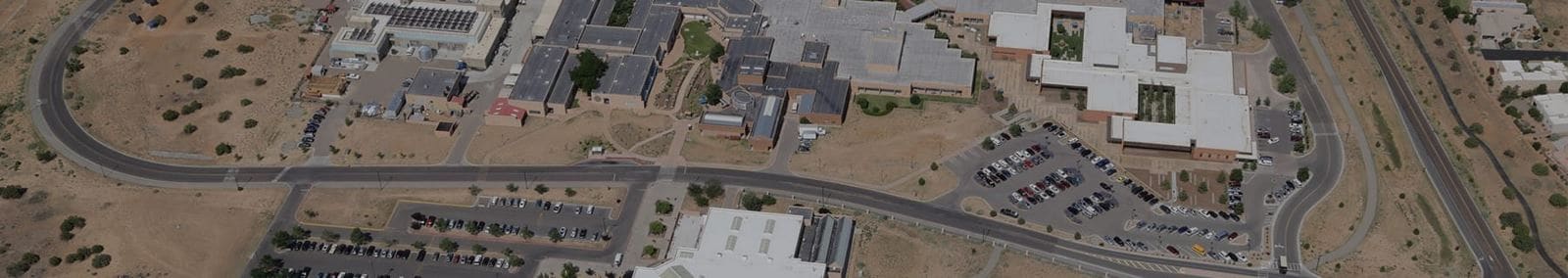 Aerial view of Santa Fe Community College with new GAF roof coatings