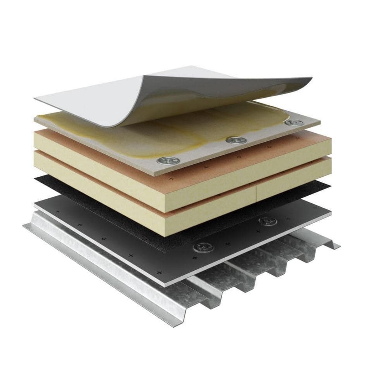 Fully adhered PVC assembly components from GAF roofing
