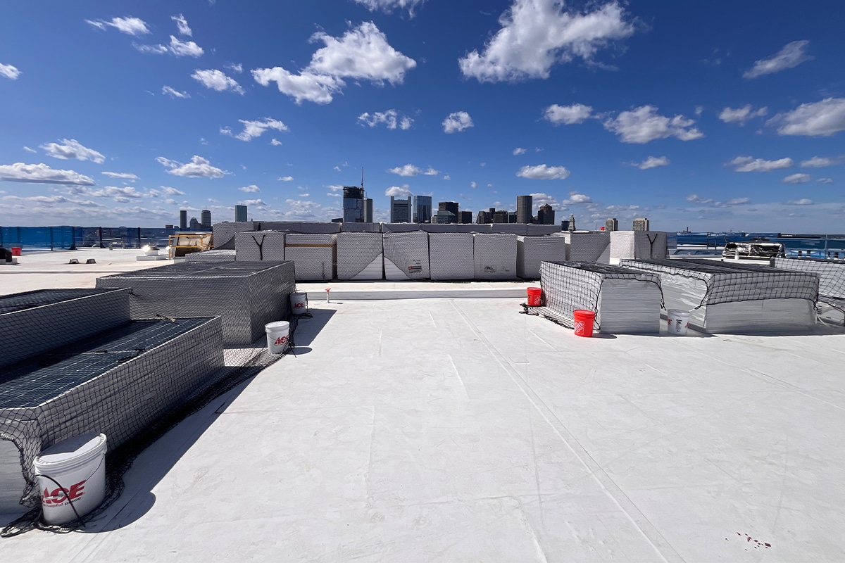 EnergyGuard polyiso staged and ready for installation