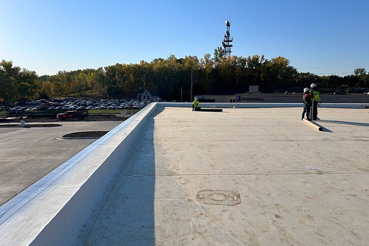 Contactors on a roof