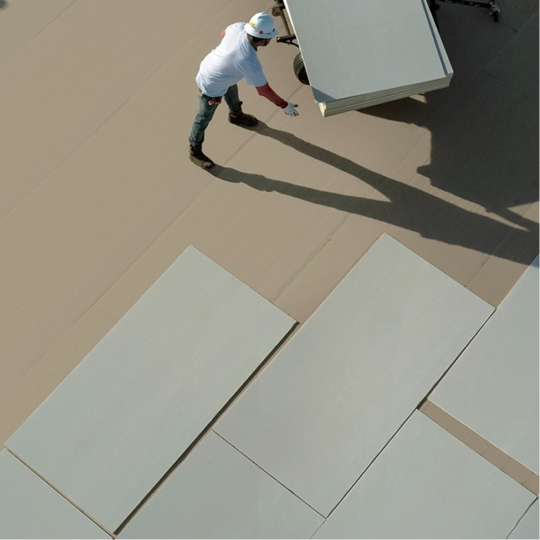 A GAF roofer installed Polyiso products to a roof