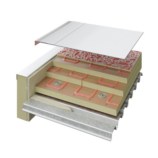 Commercial roofing material layers in EverGuard TPO Cold Storage