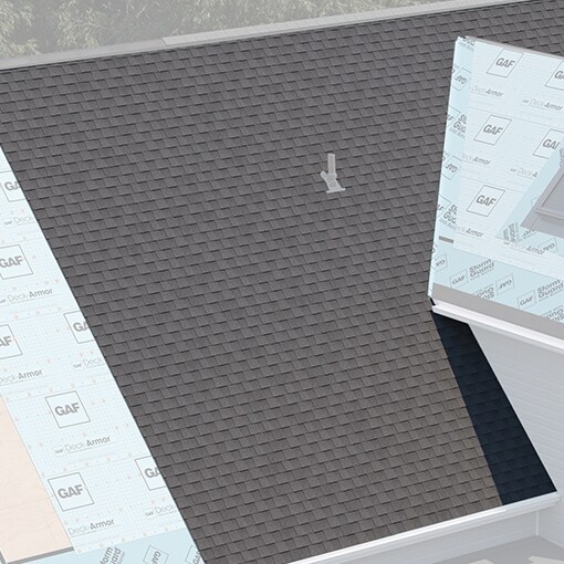 Closeup of shingles on a GAF Roofing System