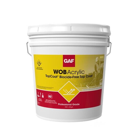GAF Wob Acrylic TopCoat 5 Gallon Pail