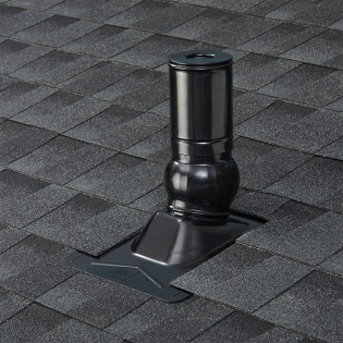 Black MasterFlow Pivot pipe boot on roof