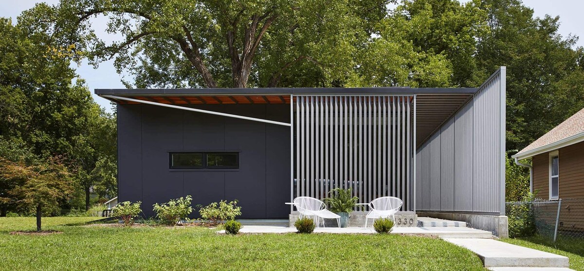 Front view of the 1330 Brook Street House from Studio 804 at the University of Kansas