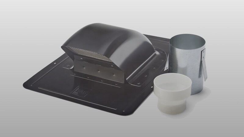 Video thumbnail showing a Bath and Dryer vent on an asphalt shingle roof. 